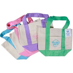 Trader Joe's Mini Pastel Canvas Tote Bags
